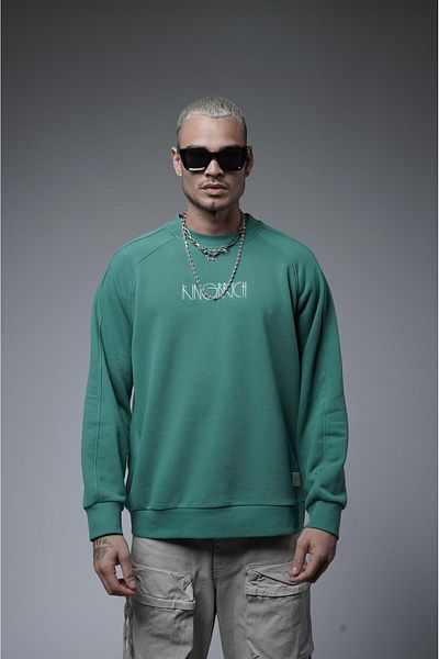 king brich Ριμπ γιακάς Raglan μανίκι με στάμπα Oversize Fit Sweat