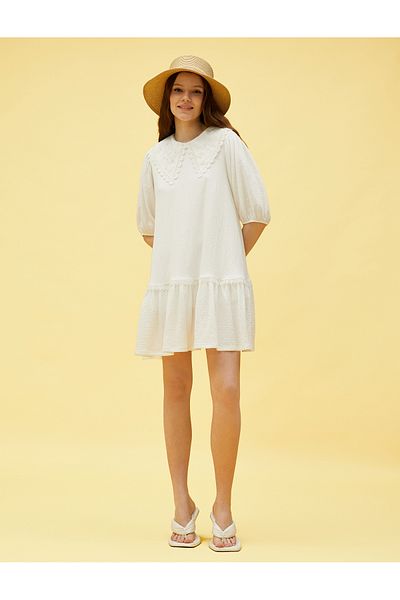 Koton Minikleid aus Spitze mit Kragendetail