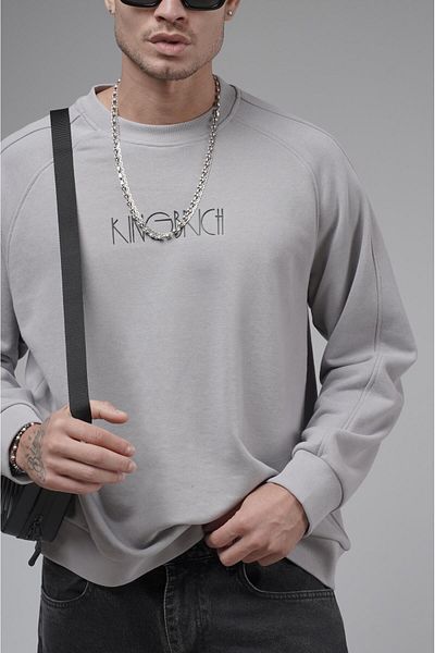 king brich Ριμπ γιακάς Raglan μανίκι με στάμπα Oversize Fit Sweat