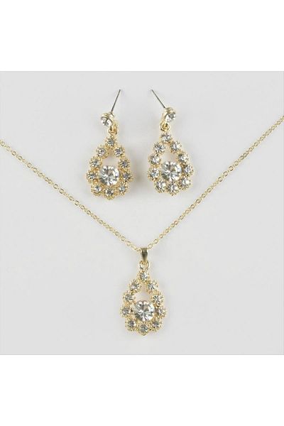 Bijuteri Net Jewelled Set Necklace