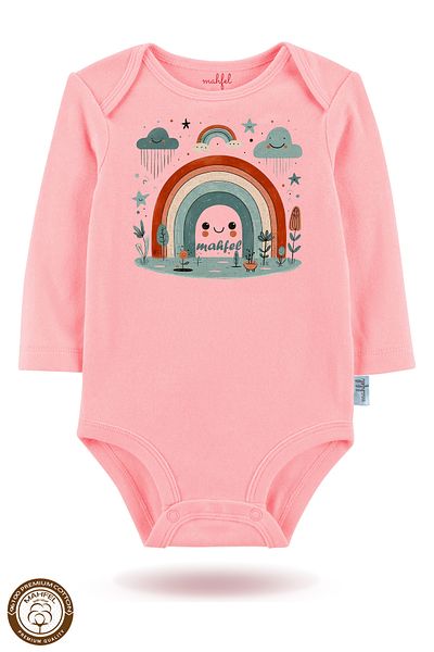 MAHFEL 2-Piece 100% Cotton Organic Printed Snap Fastener Baby Bodysuit