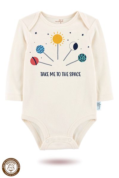 MAHFEL 2-Piece 100% Cotton Organic Printed Snap Fastener Baby Bodysuit