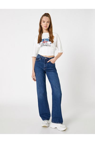 Koton T-Shirt Γυναικεία Ρούχα 3sal10809ık Εκρού