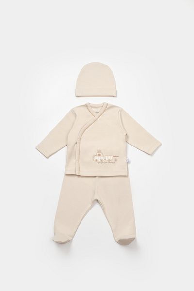 Biorganic Organic Embroidered 3-Piece Hospital Exit Train Set