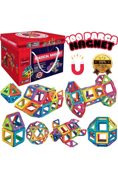 Doğan Oyuncak Dünyası 100 Pieces Original Magical Magnet - Magnetic Lego Magnet