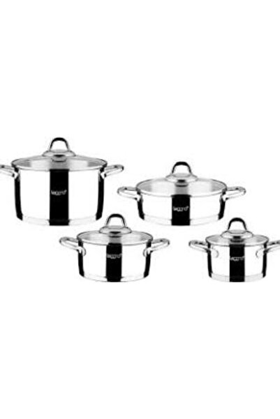 Leggno Unique Steel Pot Set with Strainer-8 Pieces
