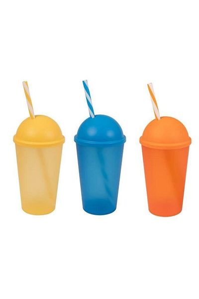 Herevin 660 Cc 3 Piece Glass with Straw - Mixed Color