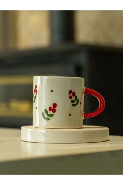 terraco ceramic New Year's Eve Kokina Pattern Handmade Ceramic Cup