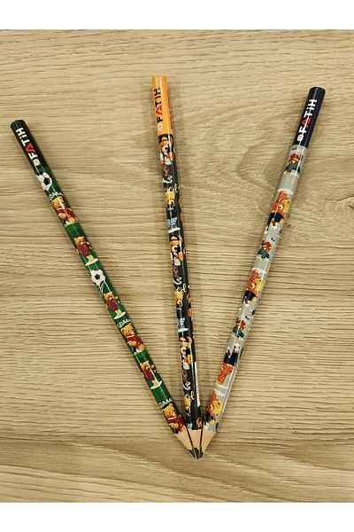 Fatih Set of 3 Cute Bear Patterned Pencils