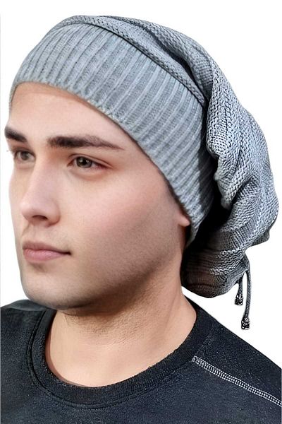Trenderrs Σετ 2 ανδρικά χειμωνιάτικα πλεκτά πλεκτά Beanie και γιακάς λαιμού