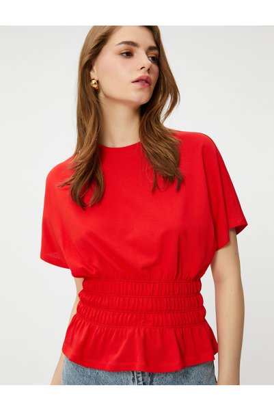 Koton Tricou cu talie adunată cu mânecă joasă