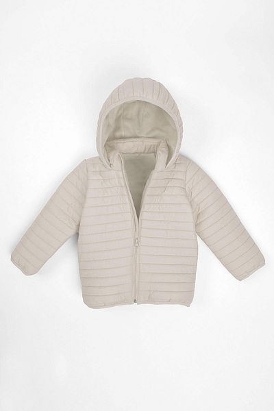 zepkids Hooded Long Sleeve Ecru Color Coat