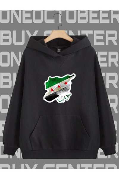 BUY CENTER Özgür Suriye Yeni Bayraklı Sweatshirt Hoodie
