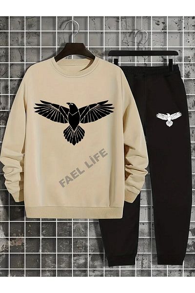 FAEL LİFE Σετ ανδρικής φόρμας - Eagle Printed, Unisex Seasonal