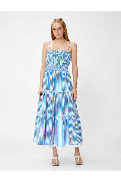 Koton Rochie Lungă Straturi Bretele Gipeli Bumbac