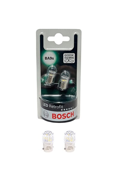 Bosch BA9S 12V 1W T4W 6000 Kelvin Soğuk Beyaz Led Redrofit Gösterge, Tavan Ampulü 2'li Takım