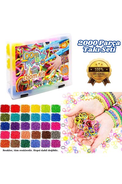Doğan Oyuncak Dünyası Loom Twister 2000 Pieces Set - Jewelry, Clasp, Bracelet and Necklace Making Kit