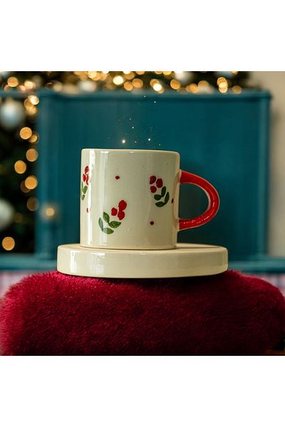 terraco ceramic New Year's Eve Kokina Pattern Handmade Ceramic Cup