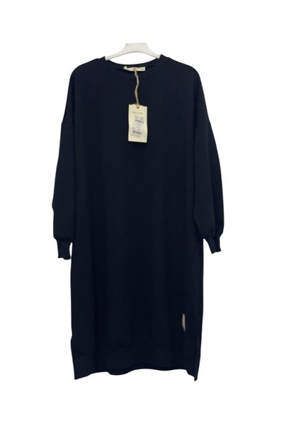 Soul Kadın Diz Altı Uzun Boy Kolları Lastikli KOYU LACİVERT Tunik /sweat 30645