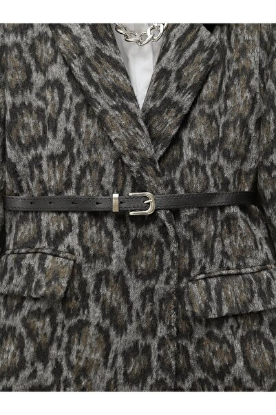 Modamorfo Kapesní bunda s leopardím vzorem - Antracit