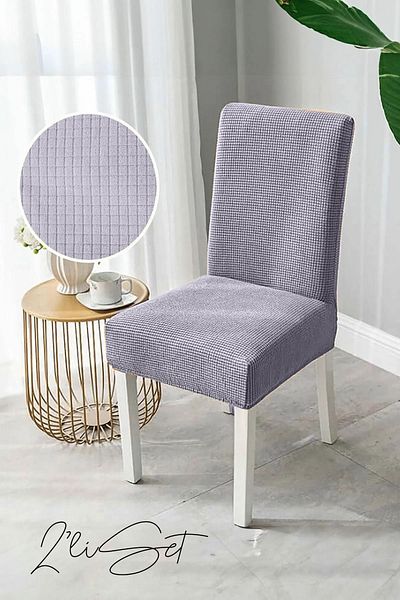 Tor Store Σετ 2 Καλύμματα Καρέκλας Κάλυμμα Lycra Ελαστικό Αντιολισθητικό Προστατευτικό καρέκλας και Διακοσμητικό Κάλυμμα
