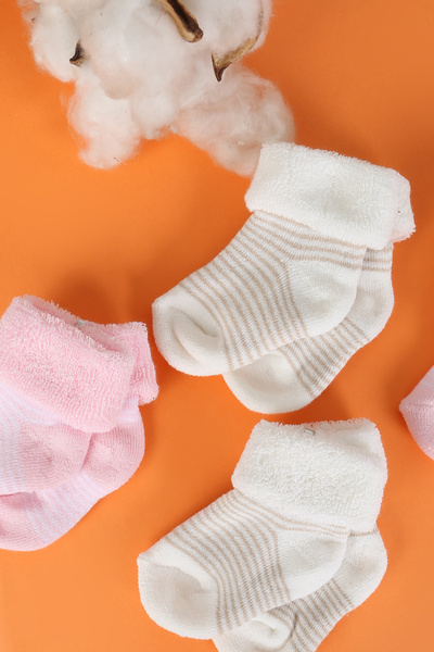 Baby Shez Cotton 4-Piece Newborn Baby Winter Towel Socks