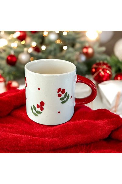terraco ceramic New Year's Eve Kokina Pattern Handmade Ceramic Cup