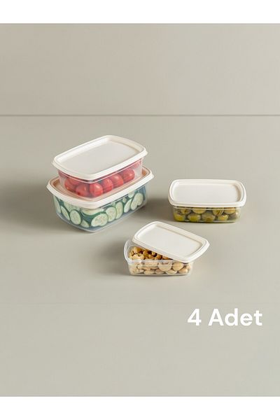 Nesto Home مجموعة Easy Box مكونة من 4 قطع - حاوية تخزين متعددة الأغراض 1x1220 1x750 1x430 1x225 مل