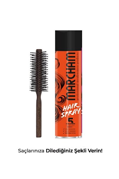 Trina TRİNA YUVARLAK SAÇ FIRÇASI + MARCHAM SAÇ SPREYİ 400 ML