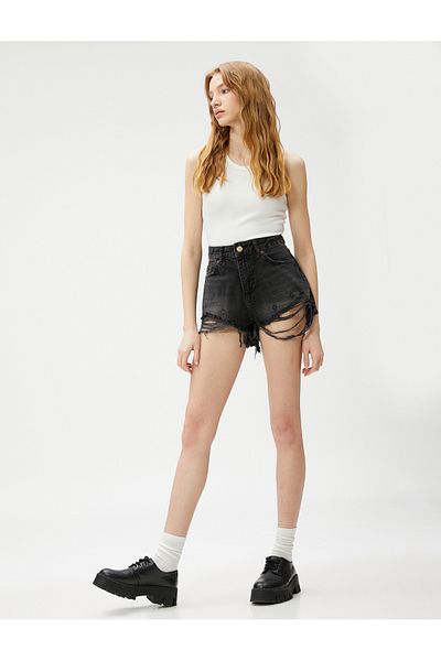 Koton Ribbed Tank Top Halter Neck Slim Cut κανονικού μήκους