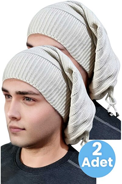 Trenderrs قبعة صغيرة محبوكة للشتاء للرجال مكونة من قطعتين وطوق للرقبة