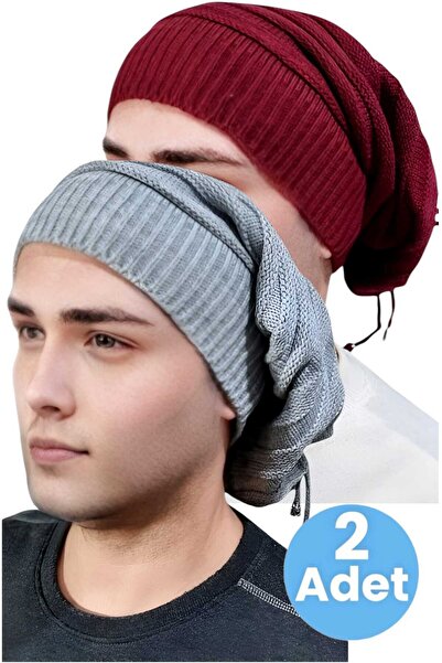 Uniquetrenders قبعة صغيرة محبوكة للشتاء للرجال مكونة من قطعتين وطوق للرقبة