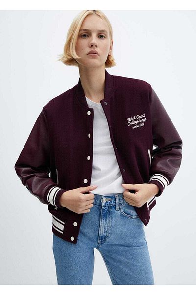 MANGO Woman Bomberjacke aus Wolle