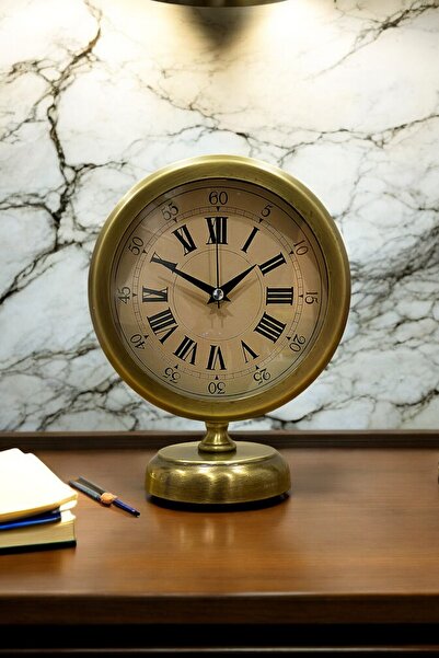 Falez Dekorasyon 25X20 Cm Eskitme Metal Masa Saati Masa Dekorasyonu Ev Ofis M...