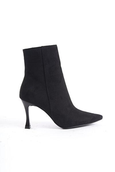 MARSEDO Kadın Sivri Burun İnce Ökçeli Fermuarlı Günlük Bot Elegant