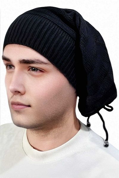 Trenderrs Σετ 2 ανδρικά χειμωνιάτικα πλεκτά πλεκτά Beanie και γιακάς λαιμού