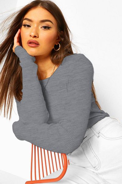 CHEISU Grimelange Women's T-Shirt - Long Sleeve, Crew Neck, Ribbed Camisole Blouse
