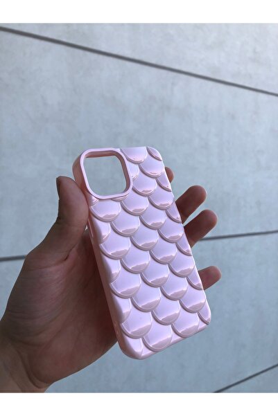 Butik İphone 12/12 pro pembe deniz kızı sert silikon telefon kılıfı