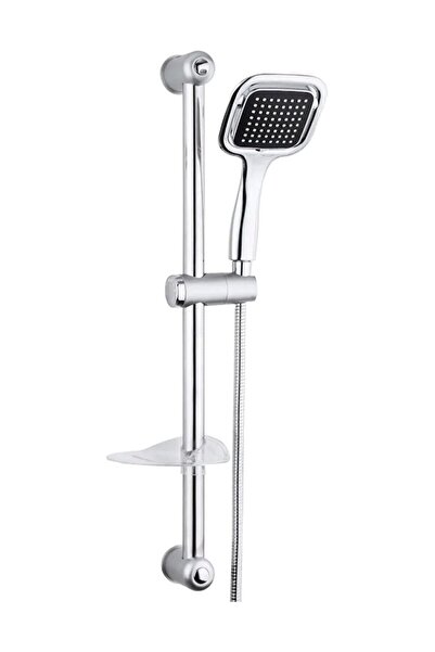 Genel Markalar Kare Sürgülü Duş Seti Lüks Krom Sürgü Ve Sabunluk Örgülü Hortu...