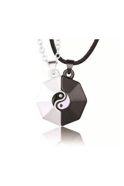 İYİ MODA 2 Pieces Yin Yang Magneted Double Necklace