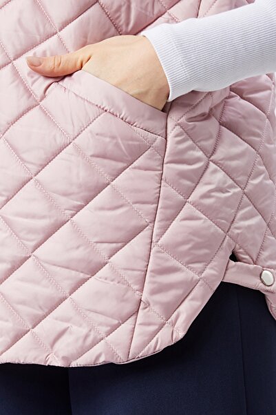 Modabenna Women's Hooded Short Snap Fastener Inflatable Filling Vest