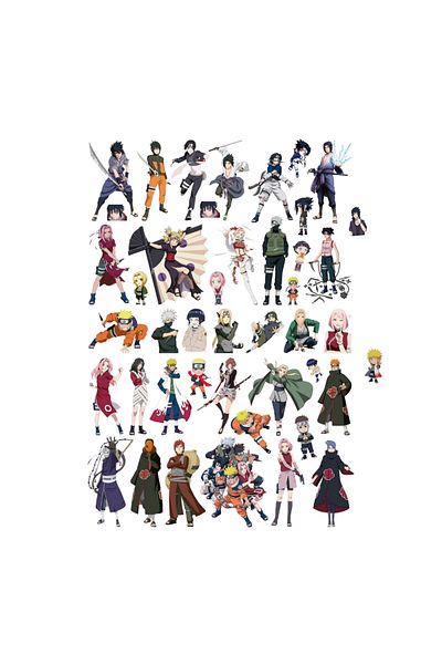Ororabutik Σετ αυτοκόλλητων Anime Naruto 44 τμχ - Σετ αυτοκόλλητων Scrapbook Bullet Journal