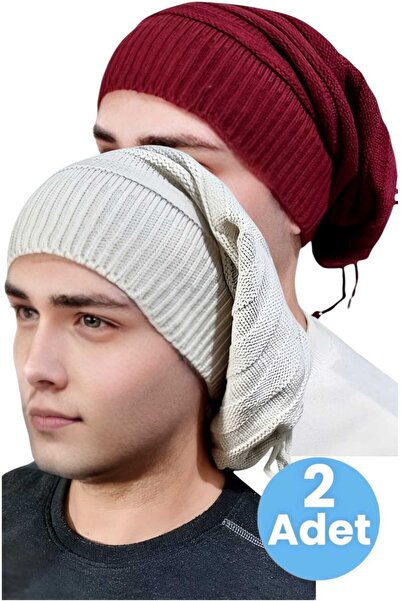 Uniquetrenders قبعة صغيرة محبوكة للشتاء للرجال مكونة من قطعتين وطوق للرقبة