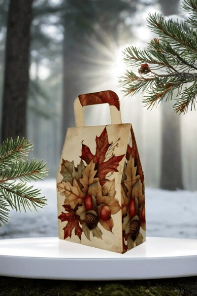 Emtory Home 5 Adet Retro Bohem Karton Çanta - Hediye Paketi - Kadınlar Günü -...