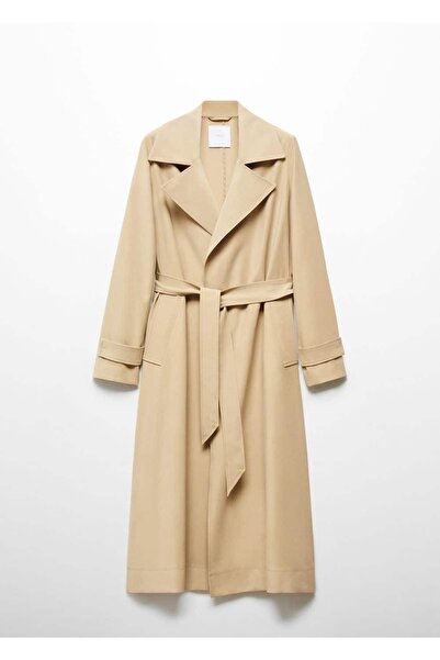 MANGO Woman Dökümlü yakalı trençkot