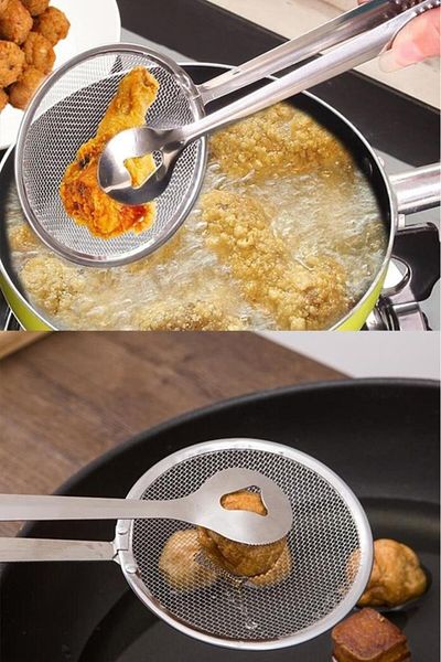 PERİBOİA Periboia Frying and Boiling Tongs with Strainer Midi Size