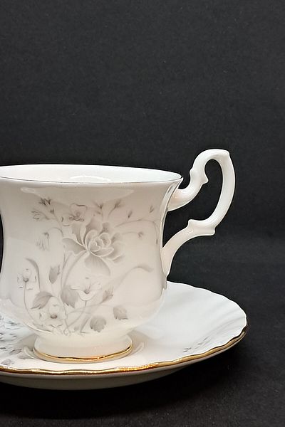 Royal Albert 180ml Vintage Smoke Grey Bone China - Double Coffee Cup