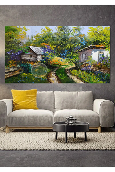 EMİLART Modern Doğa Manzaralı Dekoratif Dağ Evi Özel Tasarım Kanvas Tablo