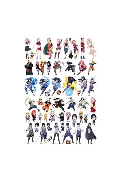 Ororabutik Σετ αυτοκόλλητων Anime Naruto 54 τμχ - Σετ αυτοκόλλητων Scrapbook Bullet Journal