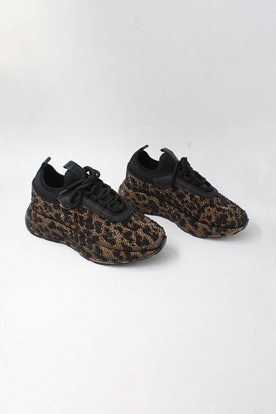 ENDİCAN 647 116-2 Women's Sports Shoes Black Leopard